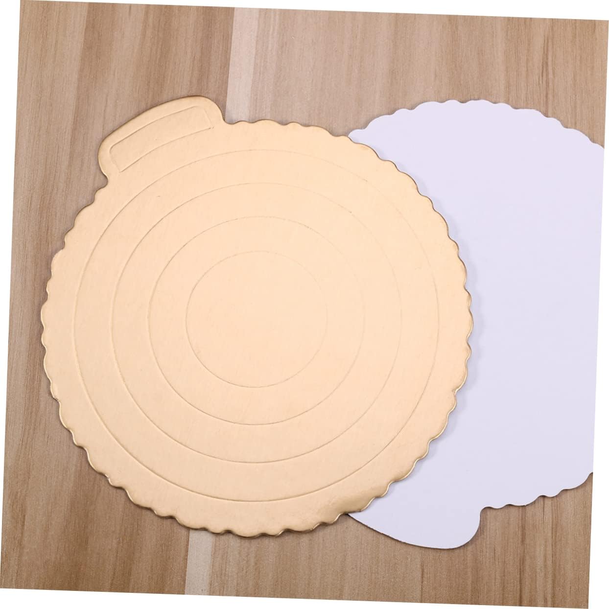 SOLUSTRE 20pcs Golden Round Cake Base Spacer Cake Boards for Decorative Display Circle Base