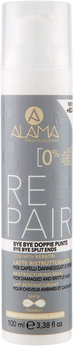 Alama Professional Repair Bye Bye Double Milk Tips Restructuring for Damaged and Brittle Hair 100 ml