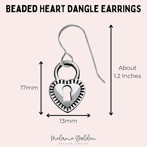 Miniatura 3 de Heart Dangle Earrings  Love Drop Earrings for Women and Girls  Gift for Her  Valentines Jewelry  Multiple Styles Available (Key Hole Locket Heart