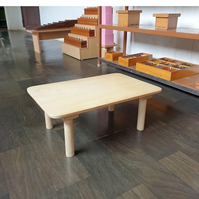 Wooden Montessori Chowki for Kids/Short Study & Play Table for Children