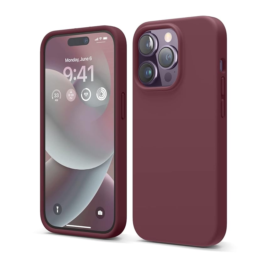 Immagine del prodotto elago Cover Silicone Liquido Custodia Compatibile con iPhone 14 Pro Case (6.1''), Silicone Premium, Protezione Totale - Cover Antiurto a 4 Strati, Custodia Morbida Microfibra Antigraffio (Bordeaux)