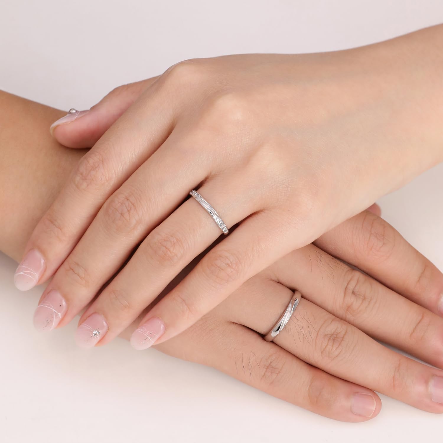 Meissa 925 Anillos Plata Esterlina de Tamaño Ajustable Anillos Pareja para Hombres y Mujeres Hechos a Mano a Juego Anillos de Promesa Personalizados Anillos de Boda Joyería Nupcial