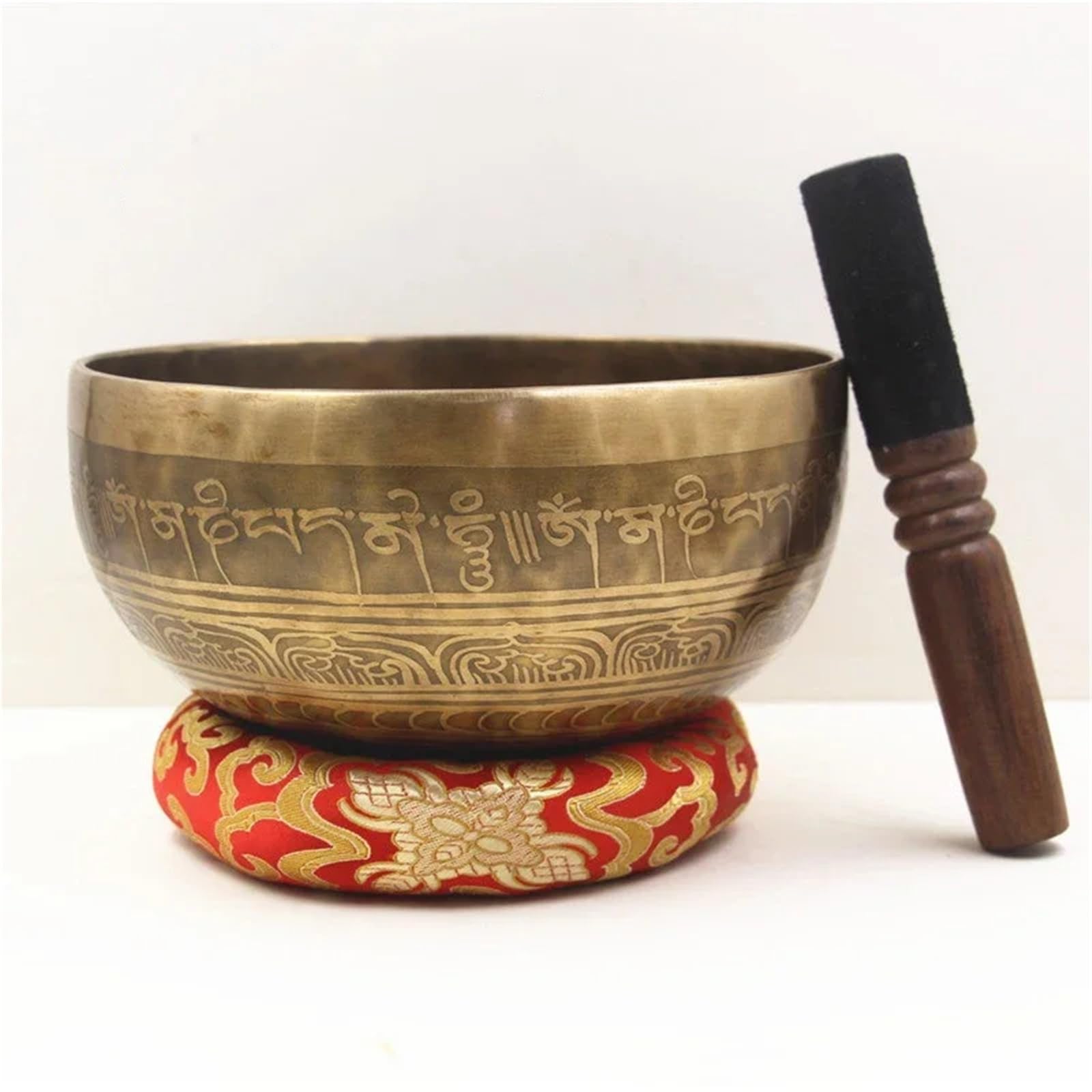 Set di campane tibetane grandi dimensioni in ottone fatte a mano