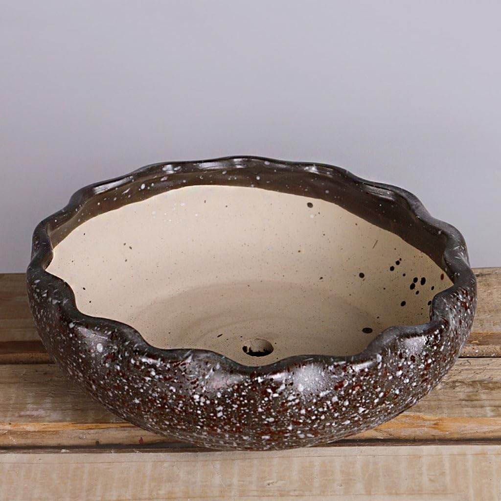 Vasi Per Piante Da Interno Vaso for fiori succulenti di grande diametro Vaso for fiori grande in ceramica Vaso for piante succulente in ceramica ruvida semplice Fioriere Per Piante Da Esterno(E)
