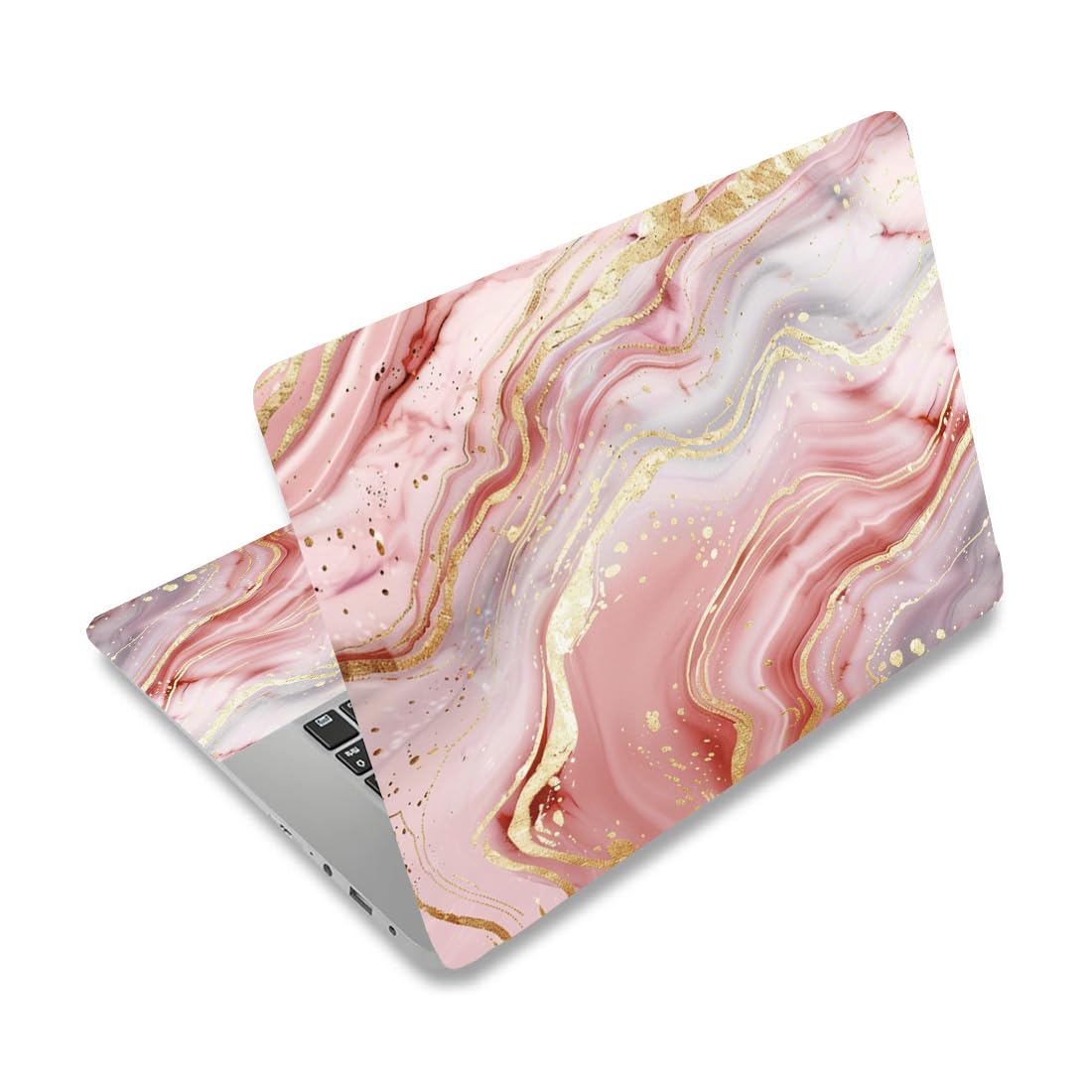 PLIGREAT 3 Pz Laptop Skin Adesivi Decalcomanie in vinile per PC Notebook Laptop Case Protector Films Adesivo decorativo per laptop Impermeabile rimovibile Rosa Marmo Texture Laptop Decalcomanie