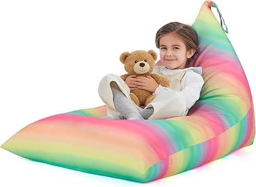 Miniatura 16 de Nobildonna Funda para puf de almacenamiento de animales de peluche para niños y adolescentes (sin relleno) 250 L, lavable, funda grande para puf