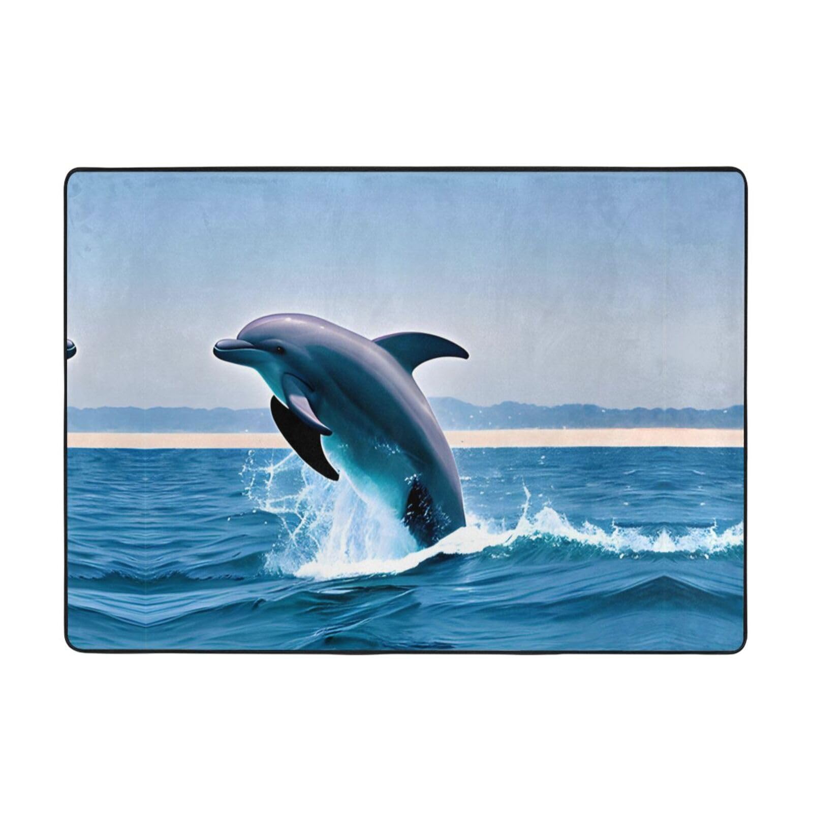 Tapis de sol en flanelle dauphins 203x147 cm Jumping Up