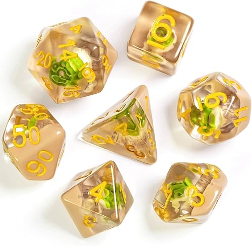 Miniatura 6 de UDIXI - Juego de dados poliédricos DND, dados D&D de 7 die para Dungeons and Dragons, dados DND para MTG, Pathfinder, juegos de mesa (plantas