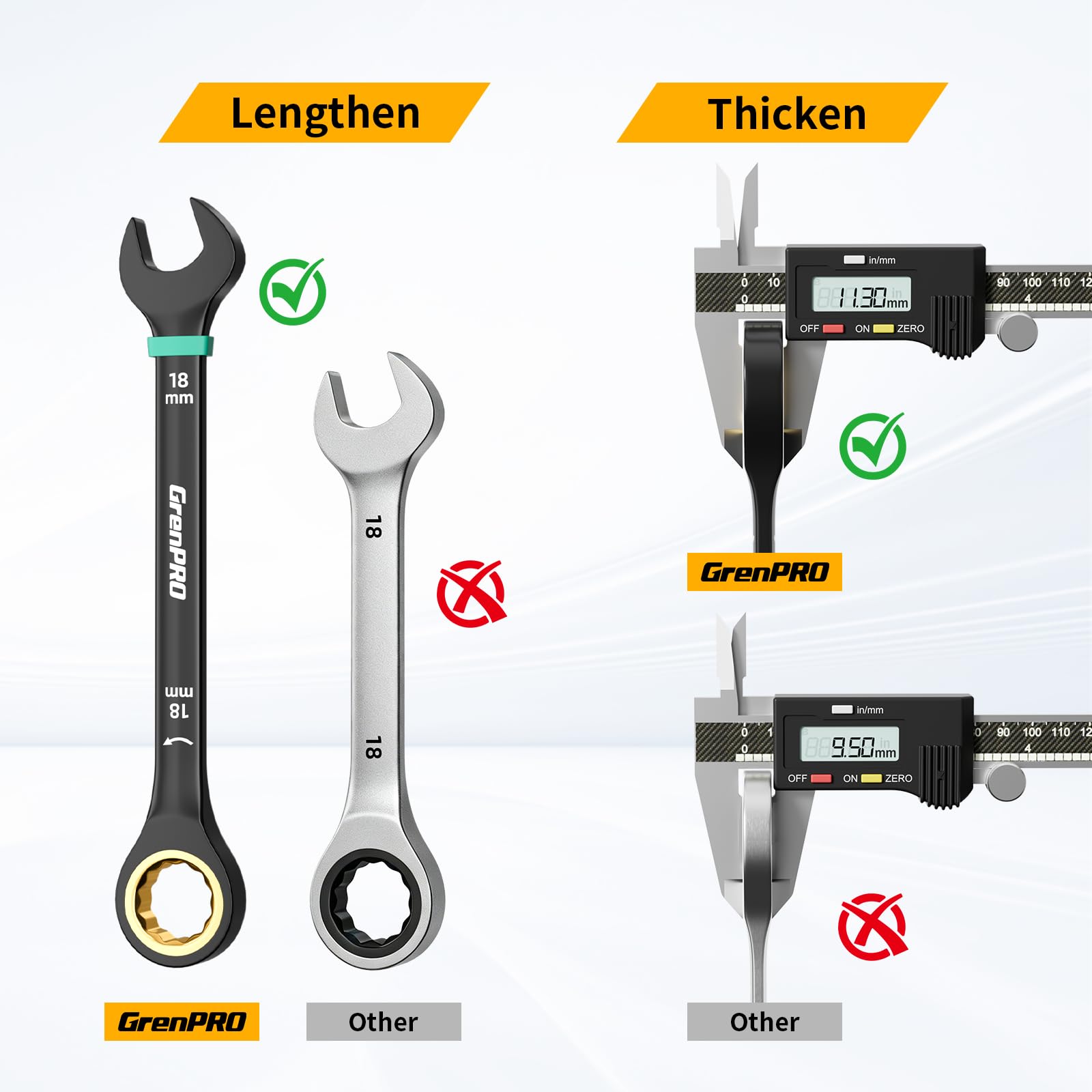 GRENPRO 23-Piece Ratcheting Wrenches - SAE & Metric -5