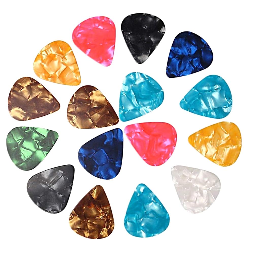 Remingtape Color Randm 100 Pcs Guitar Picks Celluloid 0.46Mm Thickness Celluloid Guitar Pick Plectrums For, Acoustic Guitars 30X26mm