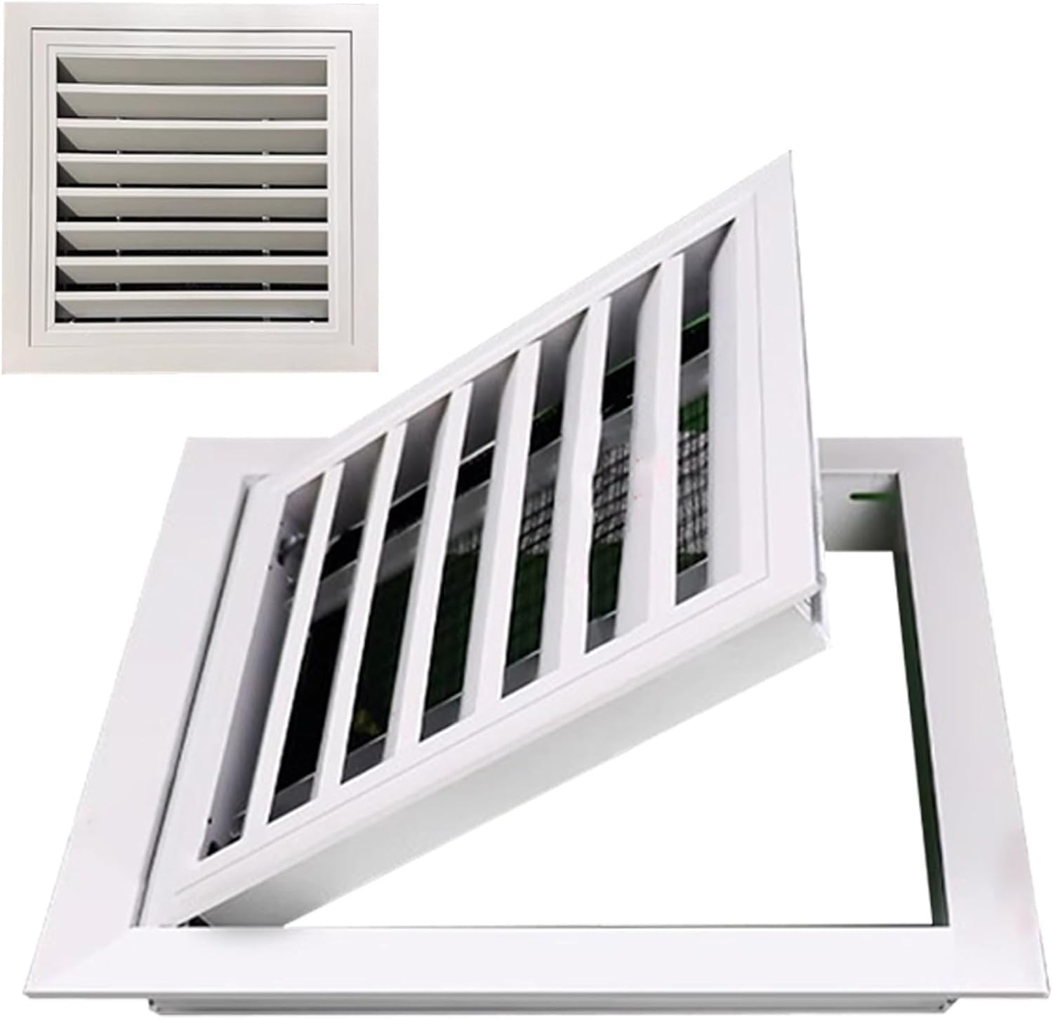 Tapa Decorativa para Rejilla de ventilación de 65 x 65 cm (25,6 x 25,6 Pulgadas), Panel de Acceso para tuberías con pestillo Oculto, Color Blanco, Puerta de Acceso para Rejillas de