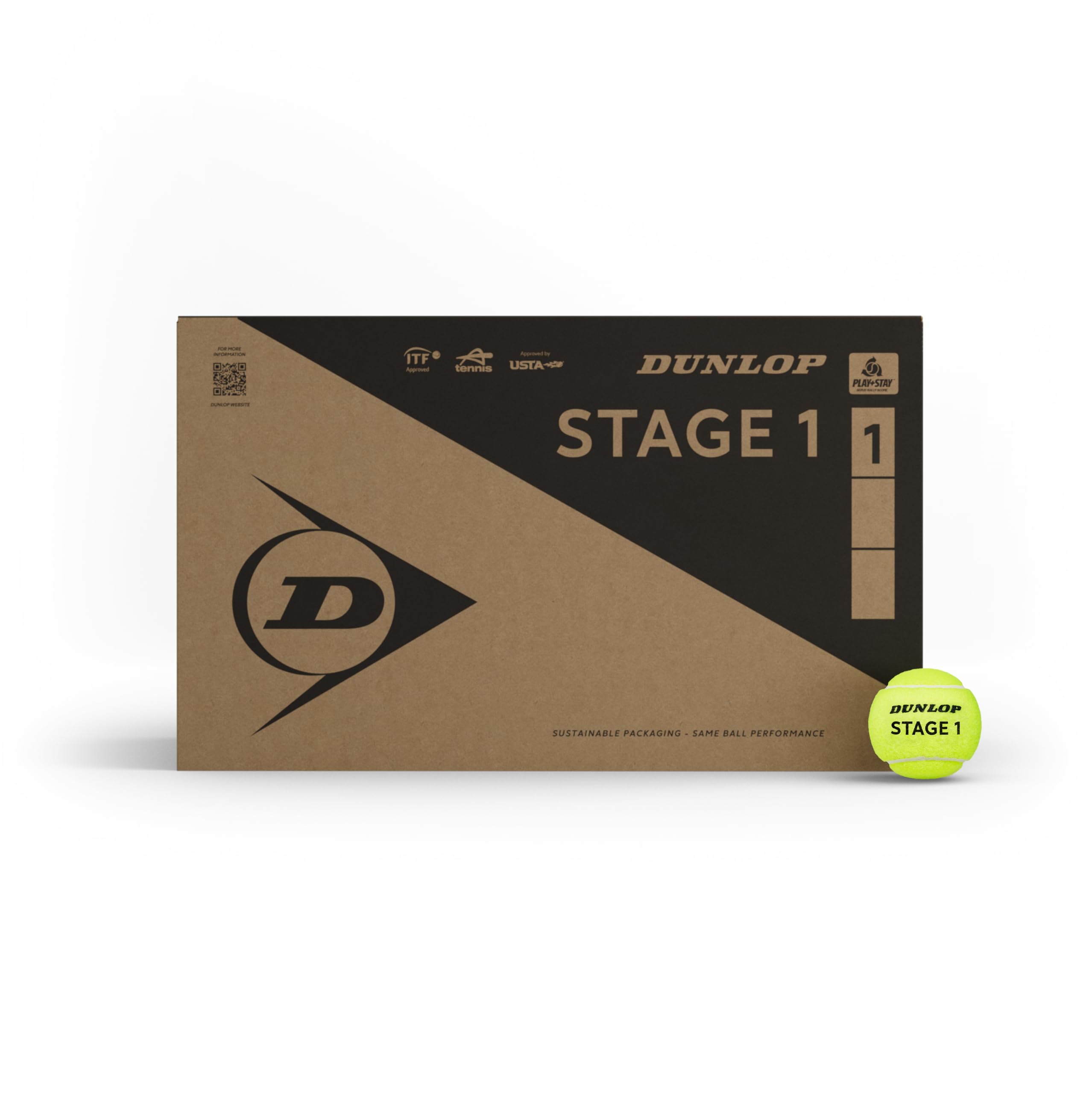 DUNLOP Pallina da tennis Stage 1 verde, per bambini e principianti sul campo grande
