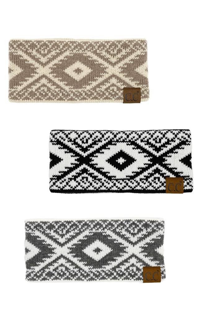 ScarvesMe Women Winter Warm Soft Knit Aztec Headband Headwrap