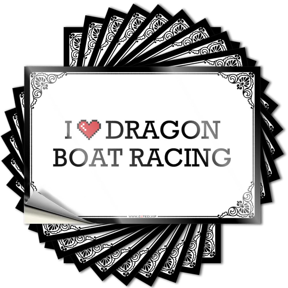 Fzfn Colour Stickers Funny Rustic Water I Love Dragon Boat Racing - No Residue Decals For Items(12X18cm)