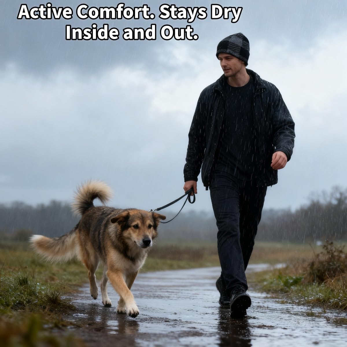 100% Waterproof Windproof Beanie Hat - Fleece Lined Skull Cap for Men & Women Warm Winter Knit Cap for Hiking, Skiing. - Image 2