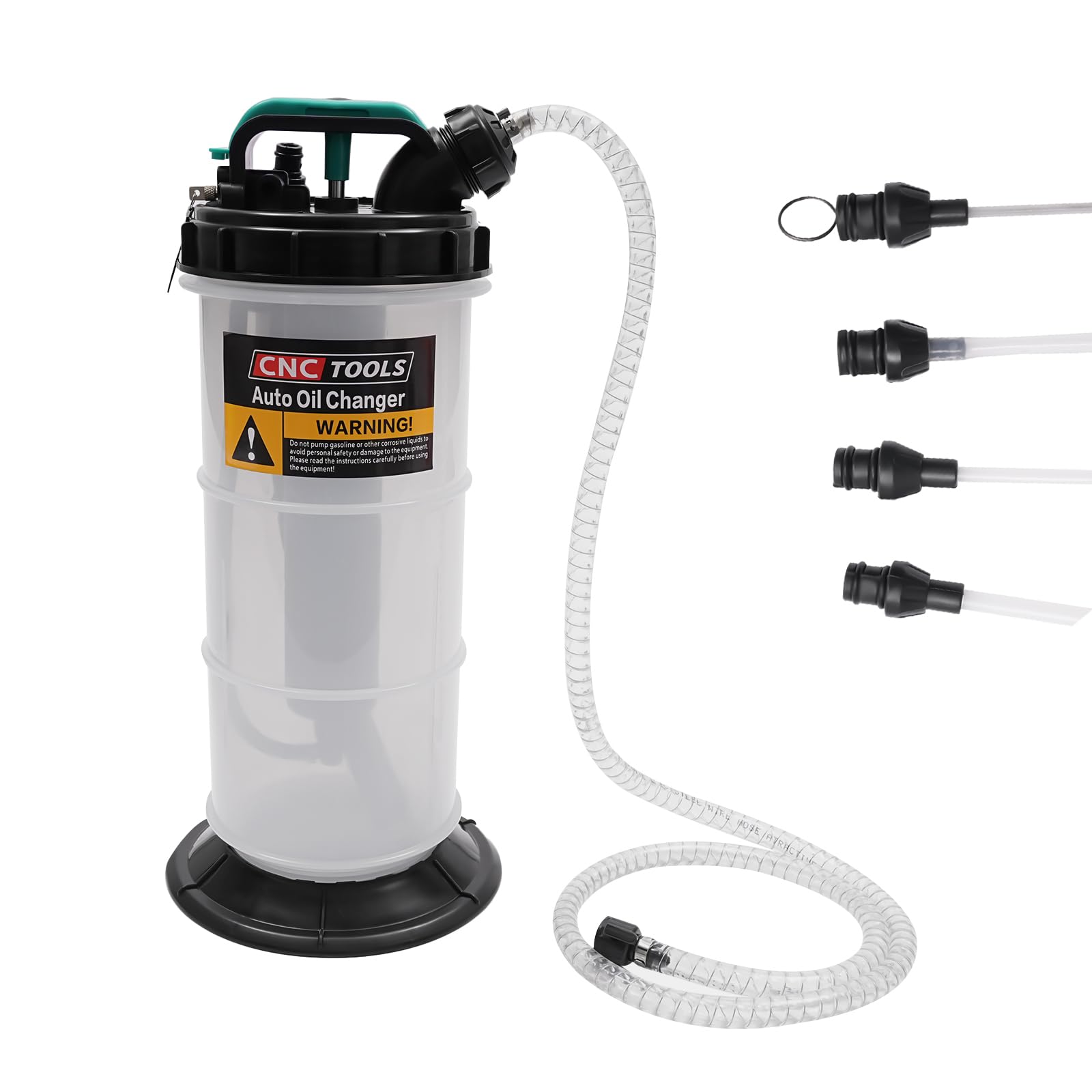 Bomba de extracción de aceite de 5,3 L, extractor de líquido manual, cambio de aceite con 4 mangueras, bomba de extracción de líquido para coches, motos, cortacésped, barcos, barcos a motor