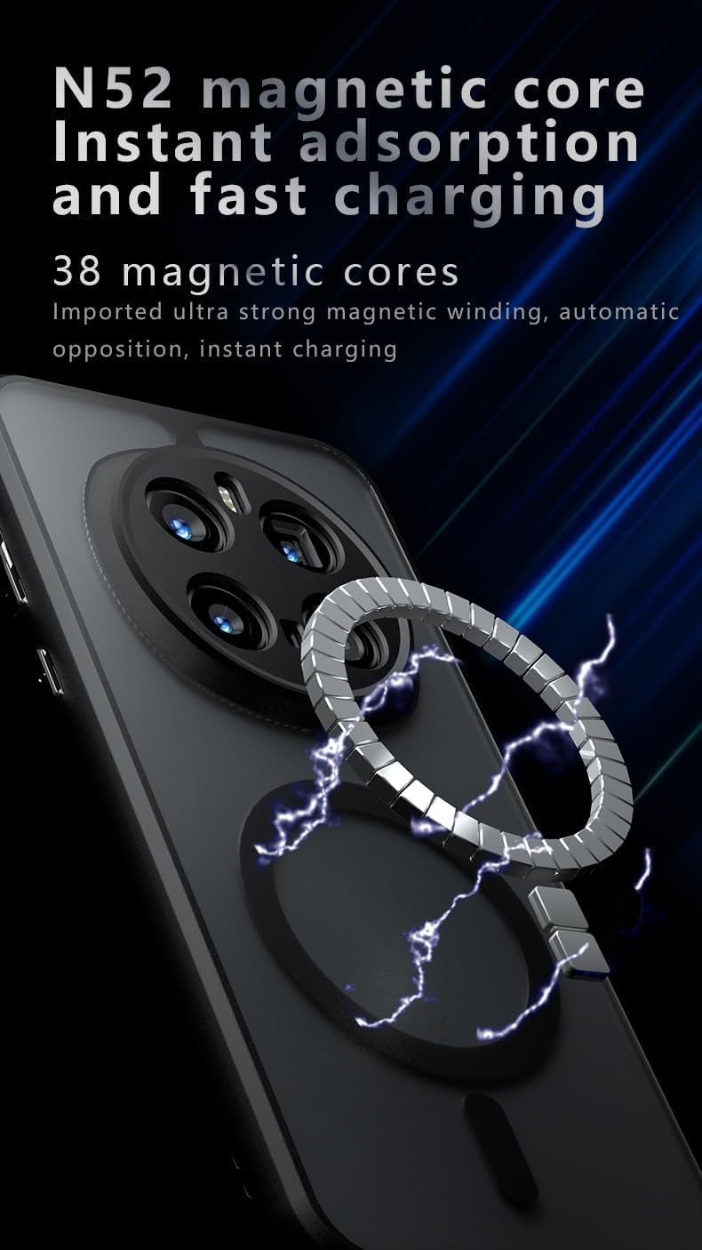 Compatible with Honor Magic 7 Pro Case Cover,Compatible with MagSafe,Compatible with Honor Magic7 Pro 5G PTP-AN10 Built-in Magnetic Anti-Shock Cell Phone Case Black - Image 6