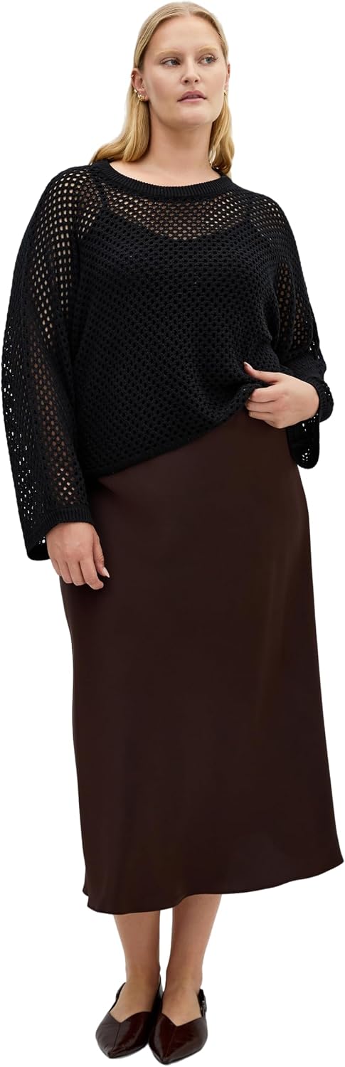 City Chic Plus Size Top - Crochet Knit Long Sleeve