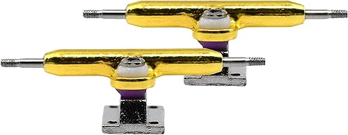 Teak Tuning Prodigy Pro - Camiones de diapasón invertidos con tuercas de seguridad de color dorado y ajuste de uretano, color dorado y plateado,