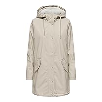 ONLY Onlsally Raincoat OTW Noos da donna, Farina d’avena, dettaglio: bianco orsacchiotto, S