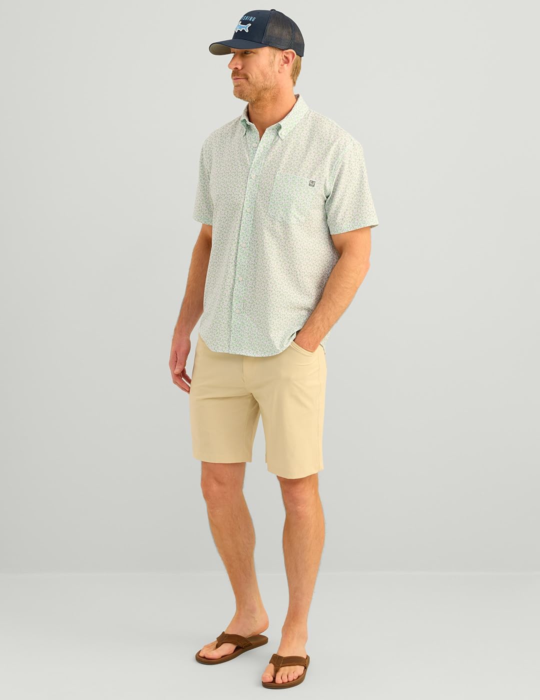 HUK - Men's KC Scott Patterned Kona Shirt, Performance Button Down Shirt - Image 2