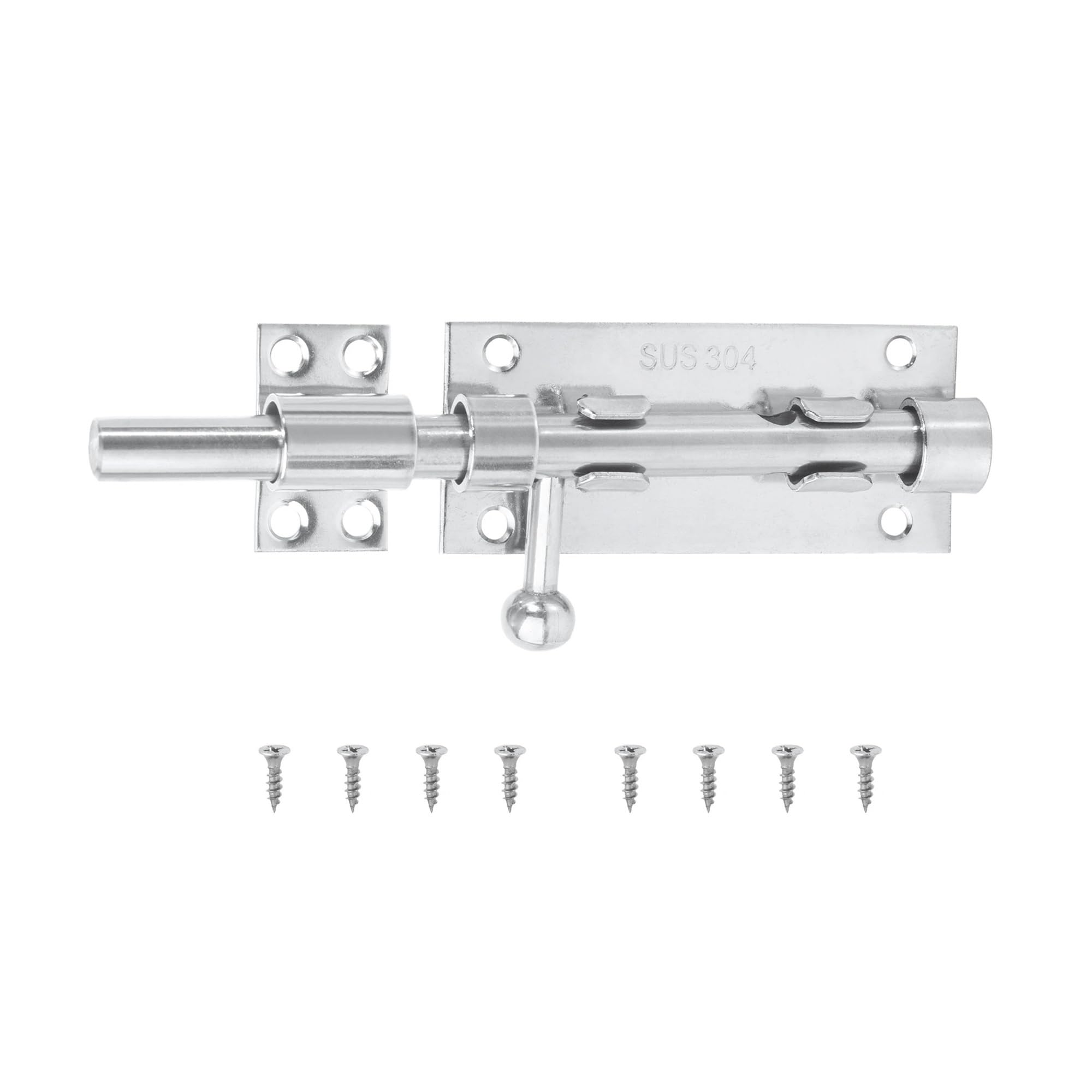 Loquet de porte en acier inoxydable argent 160mm pour fermeture sécurisée de fenêtre en bois