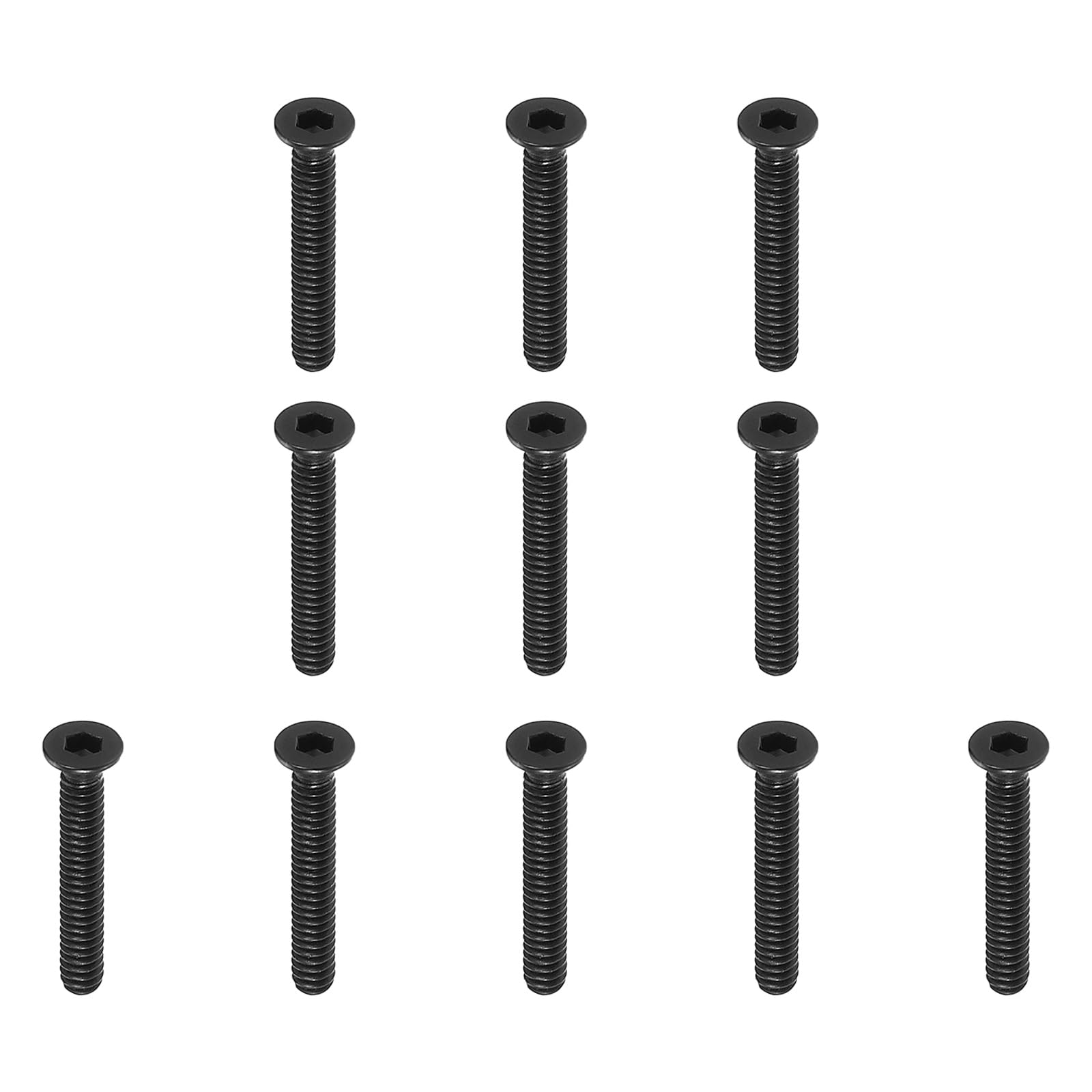 PATIKIL #4-40 x 3/4 Inch Flat Head Socket Cap Screws, 10 Pack Flat Countersunk Bolts Hex Socket Drive Machine Screws Full Thread Coarse Thread UNC