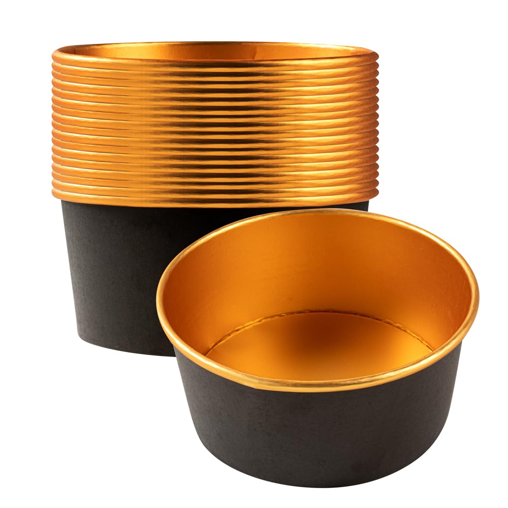 Restaurantware Foil Lux - Contenitore da asporto, 50 contenitori isolati per alimenti, antigrasso, impilabili, in carta nera, per cibi caldi o freddi, con coperchi venduti separatamente