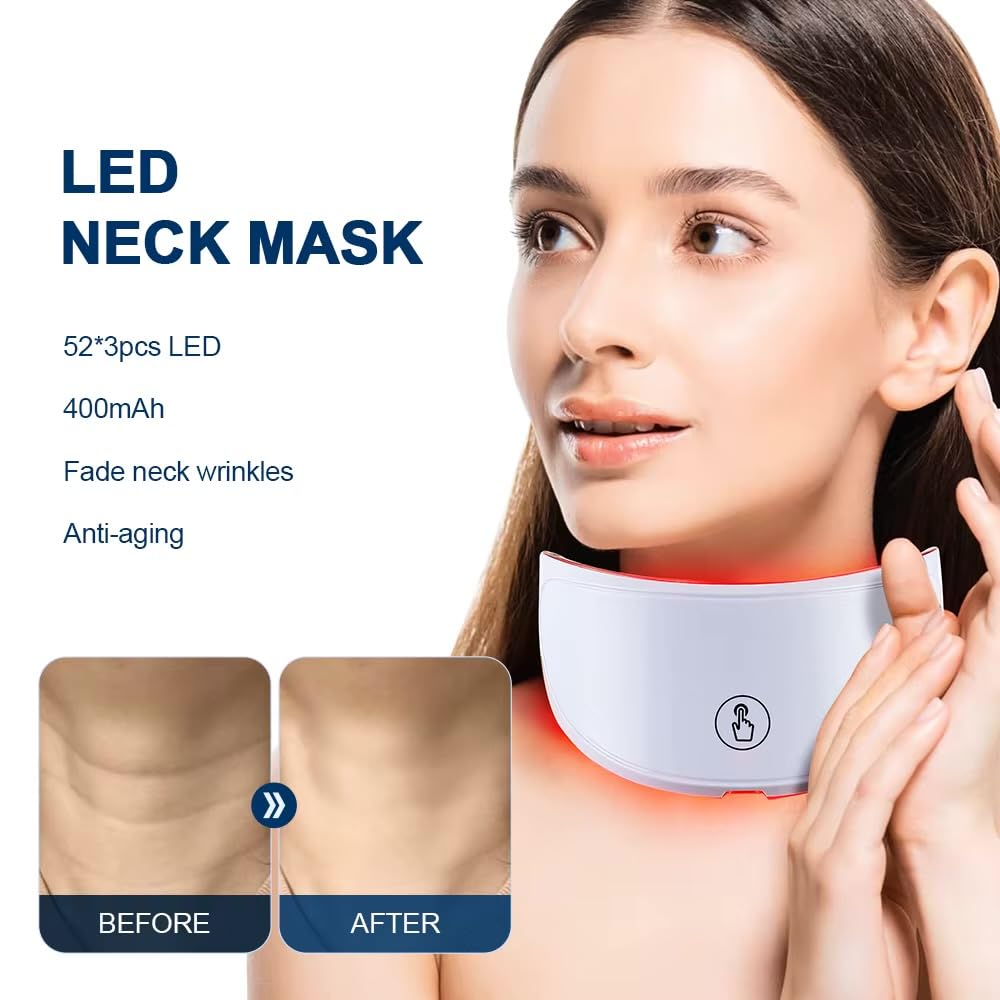 Maschera led viso - Maschera Led per Viso e Collo,Led Mask ha Effetti Di Ringiovanimento Della Pelle, Antietà e Antirughe per Tutti i Tipi di Pelle