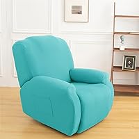 Vista 24 de LazyBoy - Funda para sillón reclinable, color liso, 4 piezas, fundas protectoras de muebles para sillón reclinable con bolsillo, funda para sofá