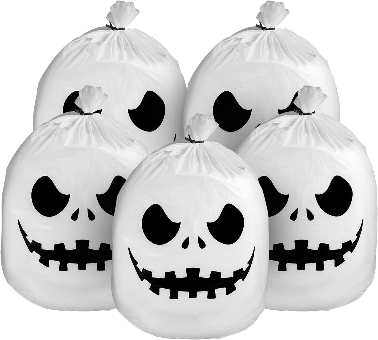 AIEX 5pcs Halloween Skull Ghost Leaf Bags, 30 x 24 Inch