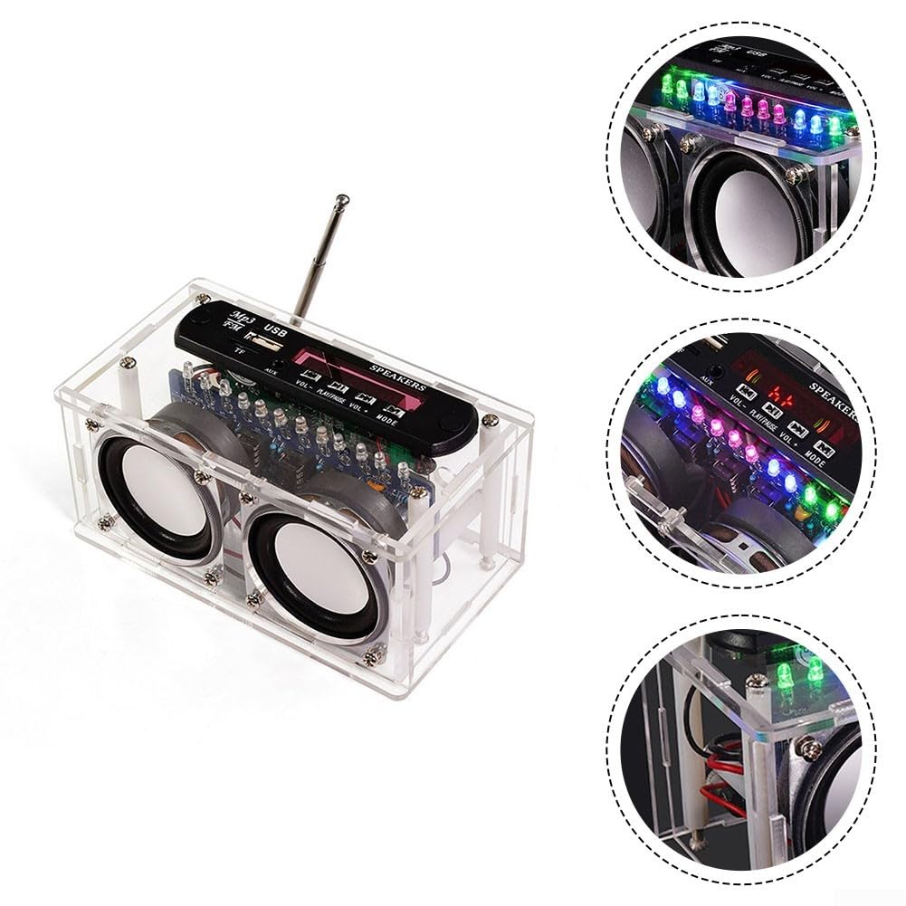 Kit de soudure pour haut-parleur radio FM à monter soi-même, AUX, USB, carte TF, lumières LED et télécommande, projet électronique éducatif pour débutants