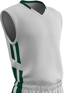 BBJ9YWFGXL Muscle Dri Gear-Camiseta de Baloncesto de poliéster, Blanco, Verde Bosque, XL Unisex