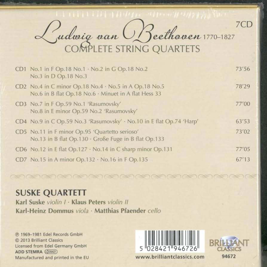 Amazon.co.jp: ベートーヴェン:弦楽四重奏曲全集: ミュージック