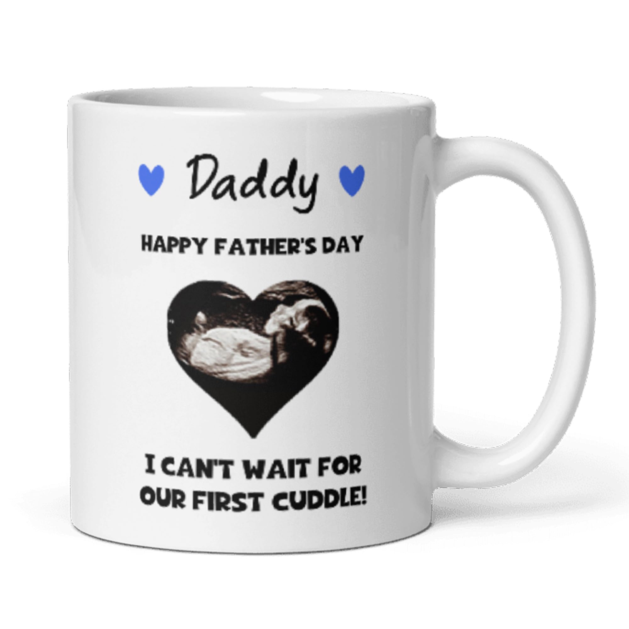 Confidently Quirky - Personalised Daddy Baby Scan Father's Day White Mug, Daddy to Be Father's Day, Gift from Bump to Dad, Personalised Baby Scan Gift