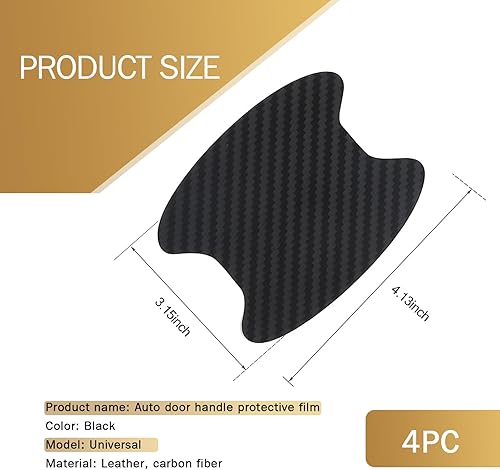 Miniatura 2 de Tesnaao Paquete de 4 calcomanías para cuenco de puerta de automóvil, 3.5 x 3.3 pulgadas, decoración antiarañazos, pintura protectora, autoadhesiva,