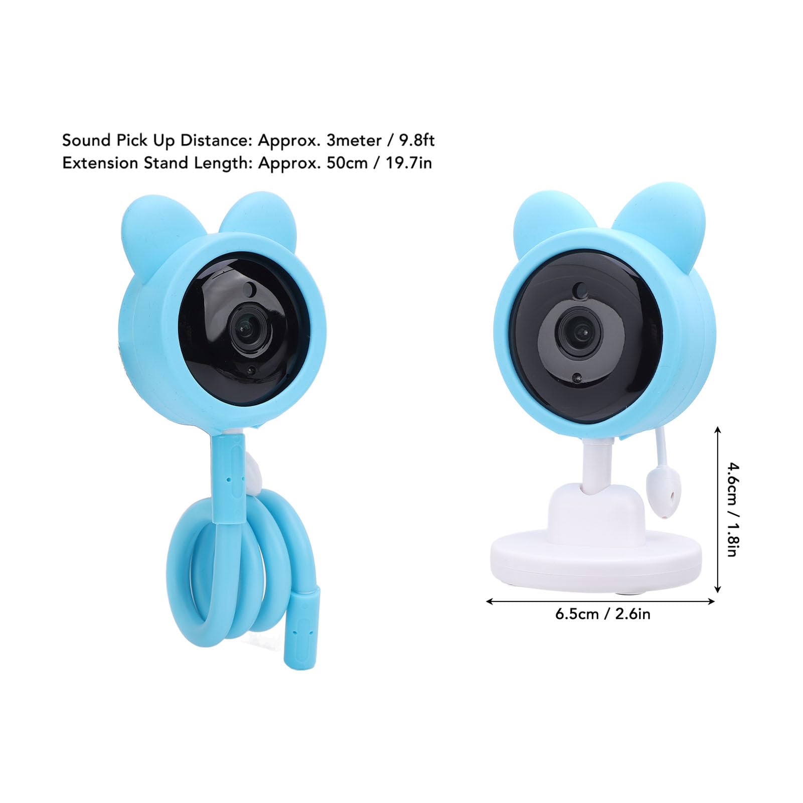 Luocute Monitor Dziecka z Aparatem i Audio, 1080p HD WIFI Camera z Głosem Interkomu na Dwustronne Rozmowy, Inteligentny Monitorowanie Dźwięku, Aplikacja Mobilna, Manualna Patelnia