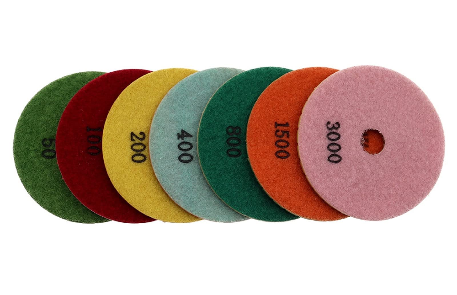 7 Unidades/juego De Almohadillas De Pulido De Diamante Super De 4 Pulgadas, Almohadilla De Pulido Húmedo Tipo Giro De 100mm Para Disco De Molienda De Suelo De Hormigón De Granito Y Mármol,3000