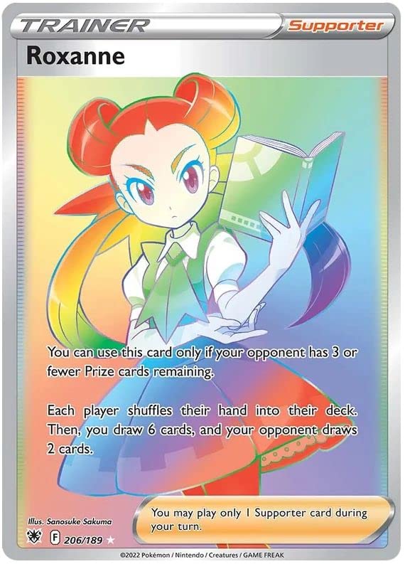 CNPアートトレカ　β版　レインボールナex SSR Roxanne 206/189 Rare Rainbow Pokemon Card (SWSH Astral Radiance) +