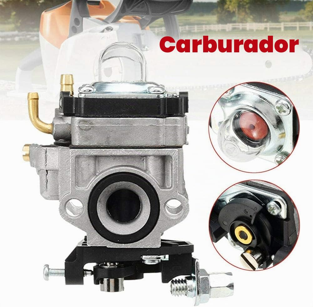 Carburador para Desbrozadora de 22cc 26cc 33cc 34cc 36cc, para 2 Tiempos Weedeater 1E34F 1E36F TU26 TL26, Kit Carbu con Junta y Tubo