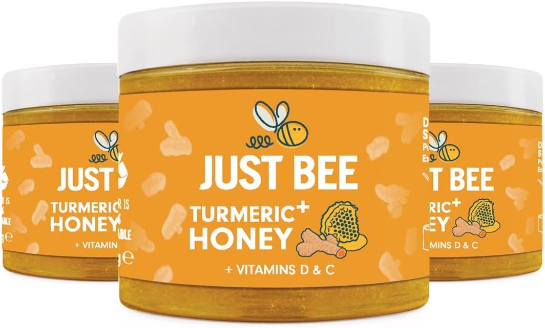Just Bee Turmeric + Honey (3 x 260) | With Turmeric Extract, Vitamin D & Vitamin C | Supports Function of Immune System