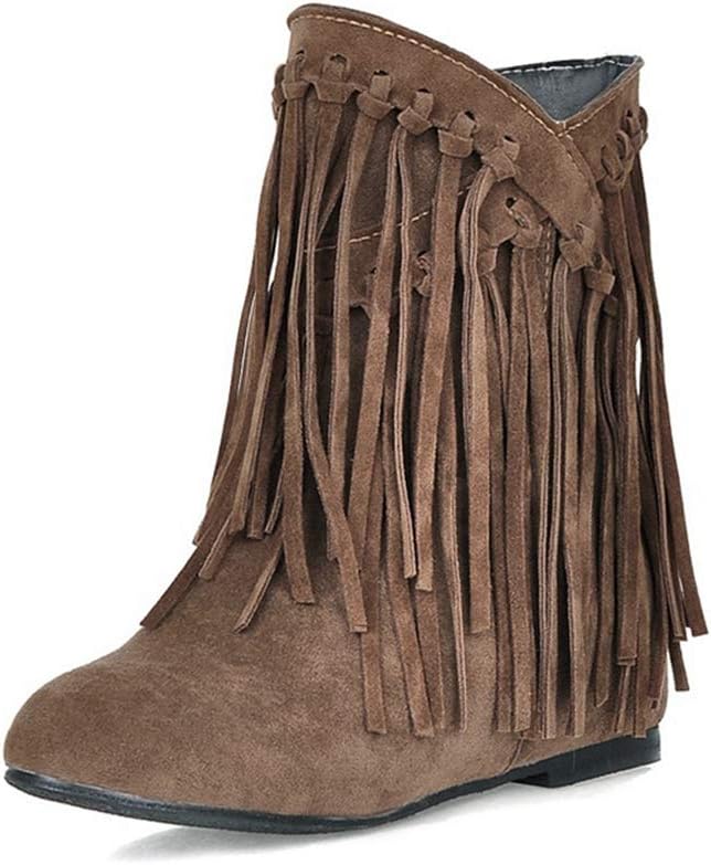 Mo Joc Women Tassel Ankle Boots with Wedge Heel