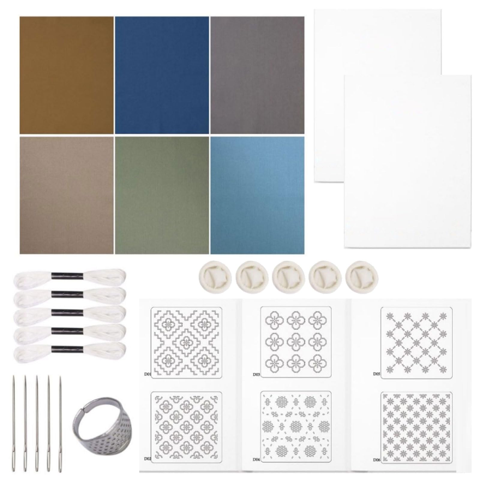YROHGKPN Embroidery Set for Needlework Including Fabric Thread Needle, Water Soluble Stabilizer Patterns Paper