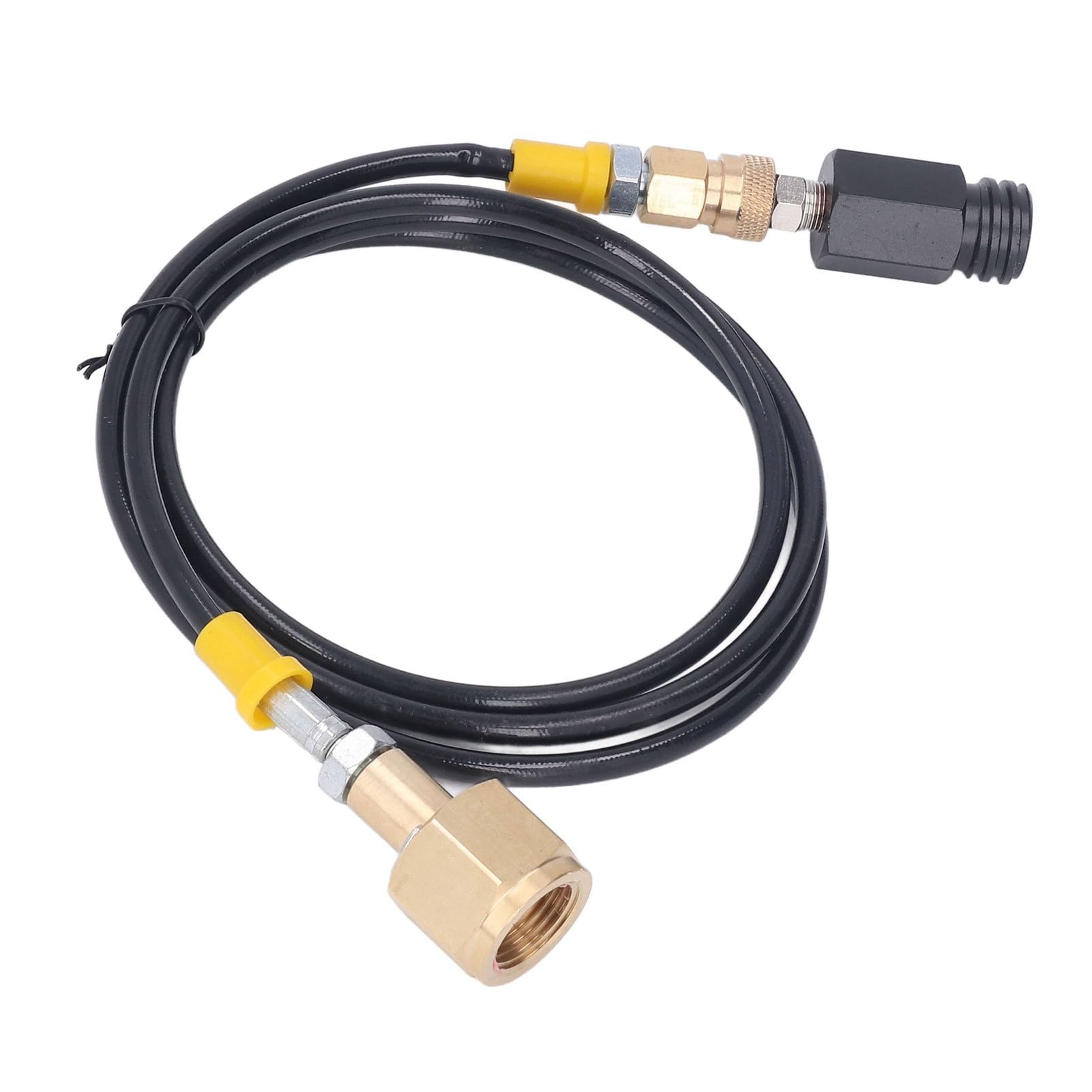 Adapter do uzupełniania napojów gazowanych – Złącze zbiornika butli CO2 z 60-calowym wężem wysokociśnieniowym – Kompatybilny z zaworem CGA320, konstrukcja ze stali nierdzewnej i (Wąż