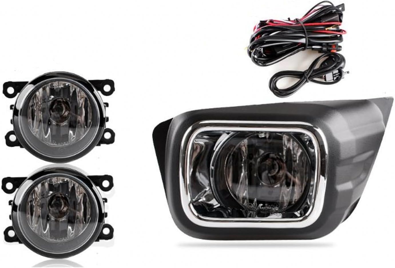 Generic Auto-Tech Fog Lights Replacement Kit Bezel Switch Wire Set Replacement For Ford Ranger XL XLT 2019-2021, black