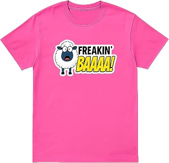 Funny Sheep T-Shirt Freakin BAAAA! - Unisex Black Tee S-XXL - Farm Animal Humor Shirt Graphic Cotton Tee