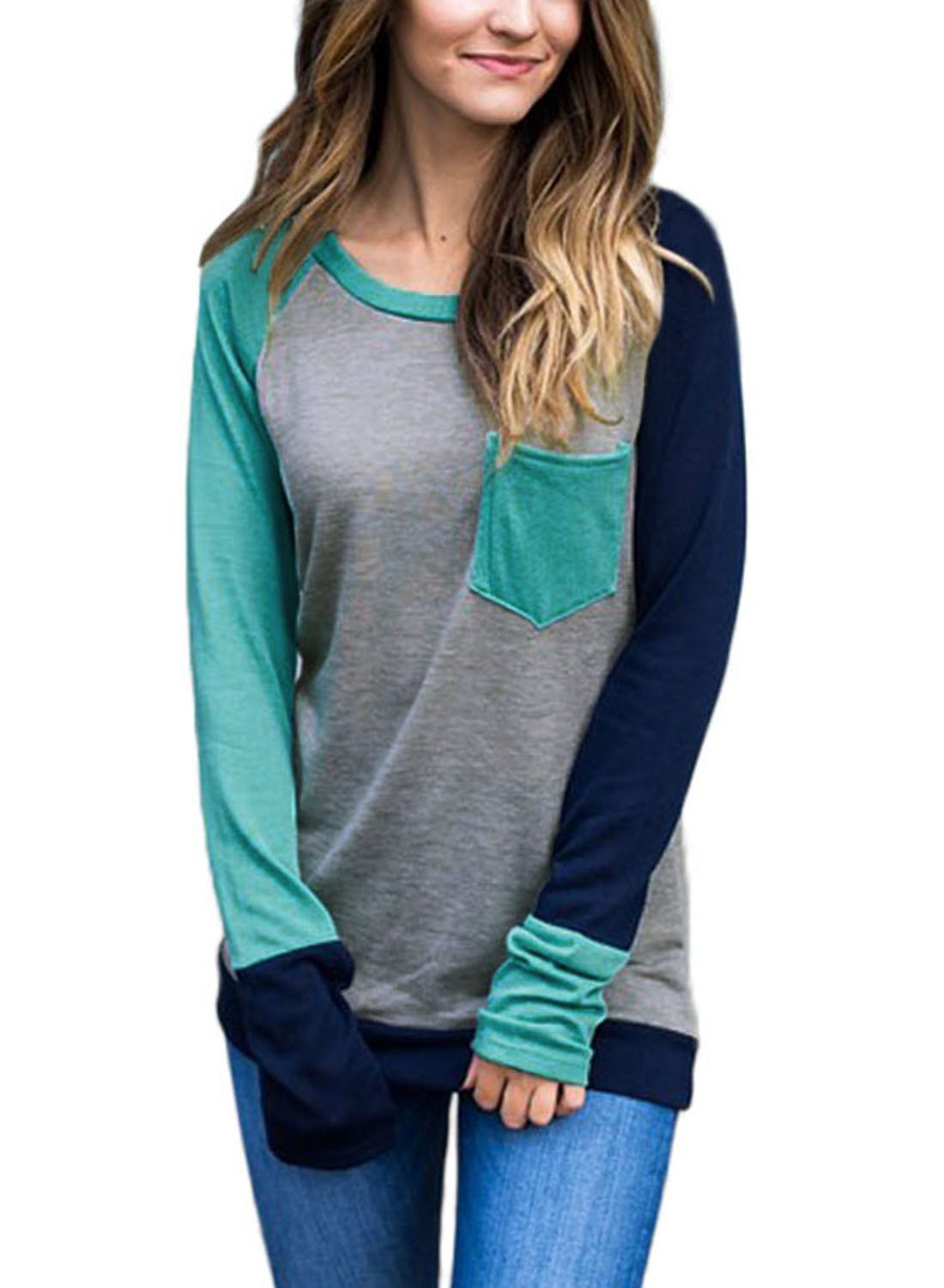 Dokotoo Womens Plus Size Slim Casual Ladies Long Sleeve Crewneck