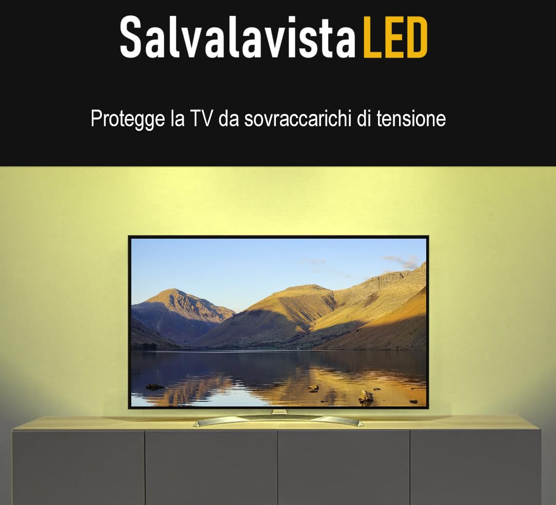 SALVALAVISTA LED BEGHELLI BACKLIGHT LUCE TELEVISIONE PROTEGGE GLI OCCHI PROTEZIONE TV DA SOVRATENSIONI/SOVRACCARICHI DI TENSIONE