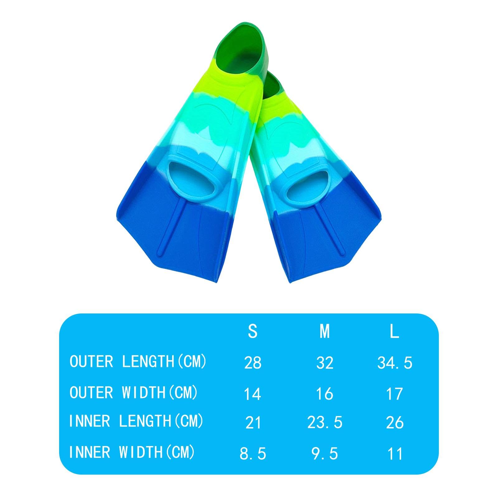 Set mit 2 Schwimmflossen für Kinder, Trainingsausrüstung für Jugendliche