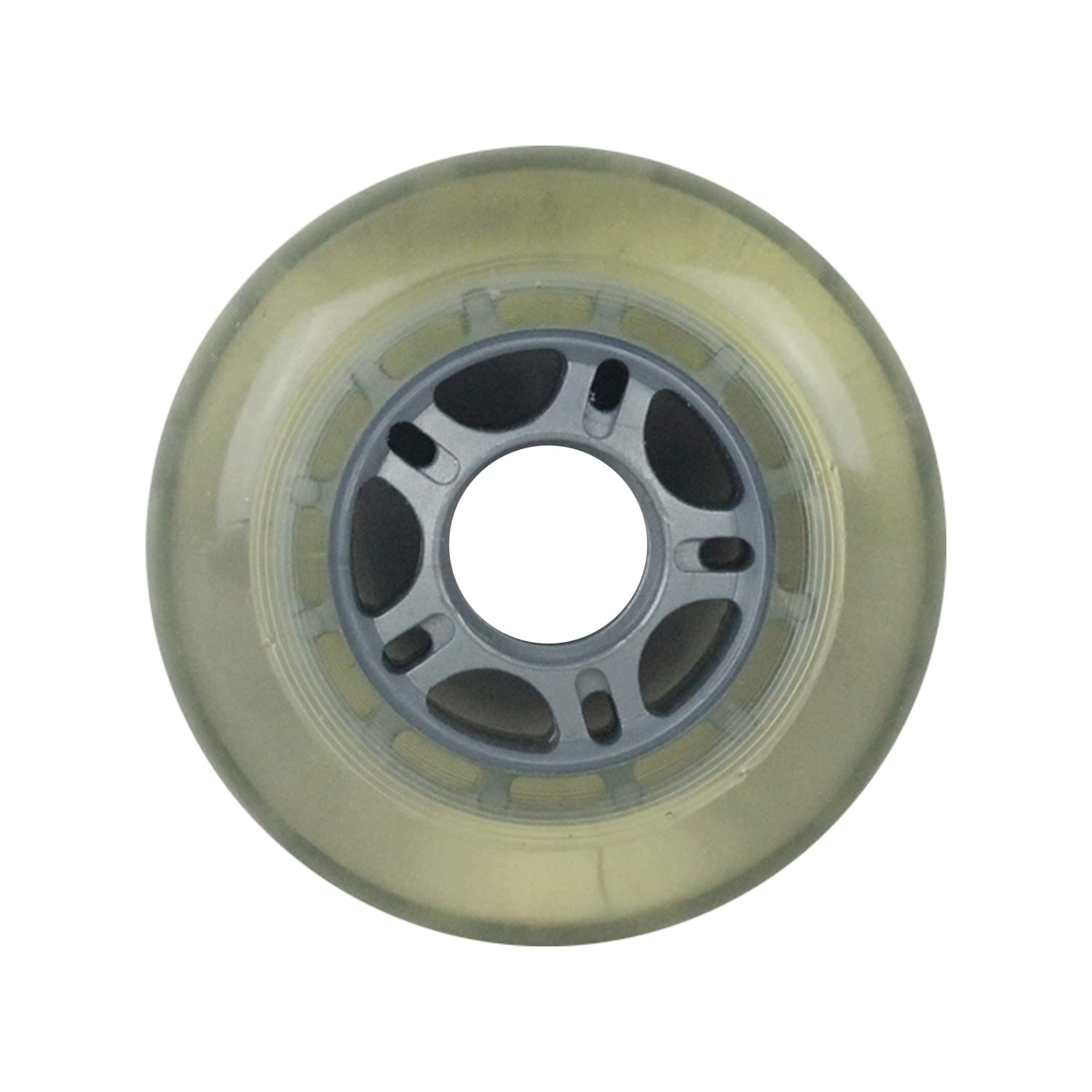 Player's Choice Inline Skate Wheels 80mm 78A Clear Silver Star Spoke Indoor/Outdoor (4 Wheels)